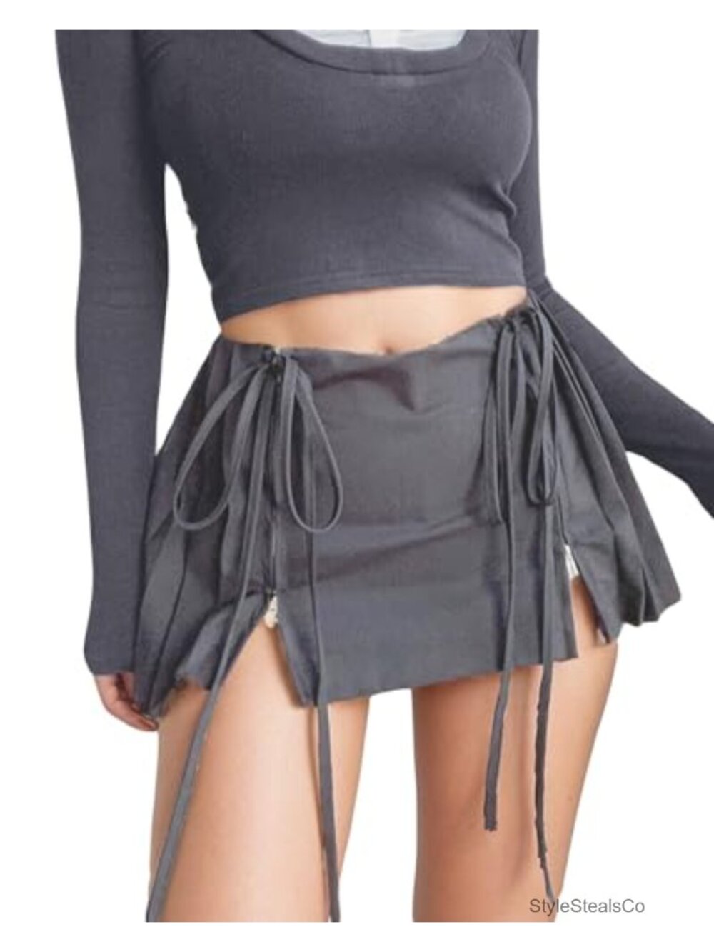 Pleated Low Rise Mini Skort Built-in Shorts